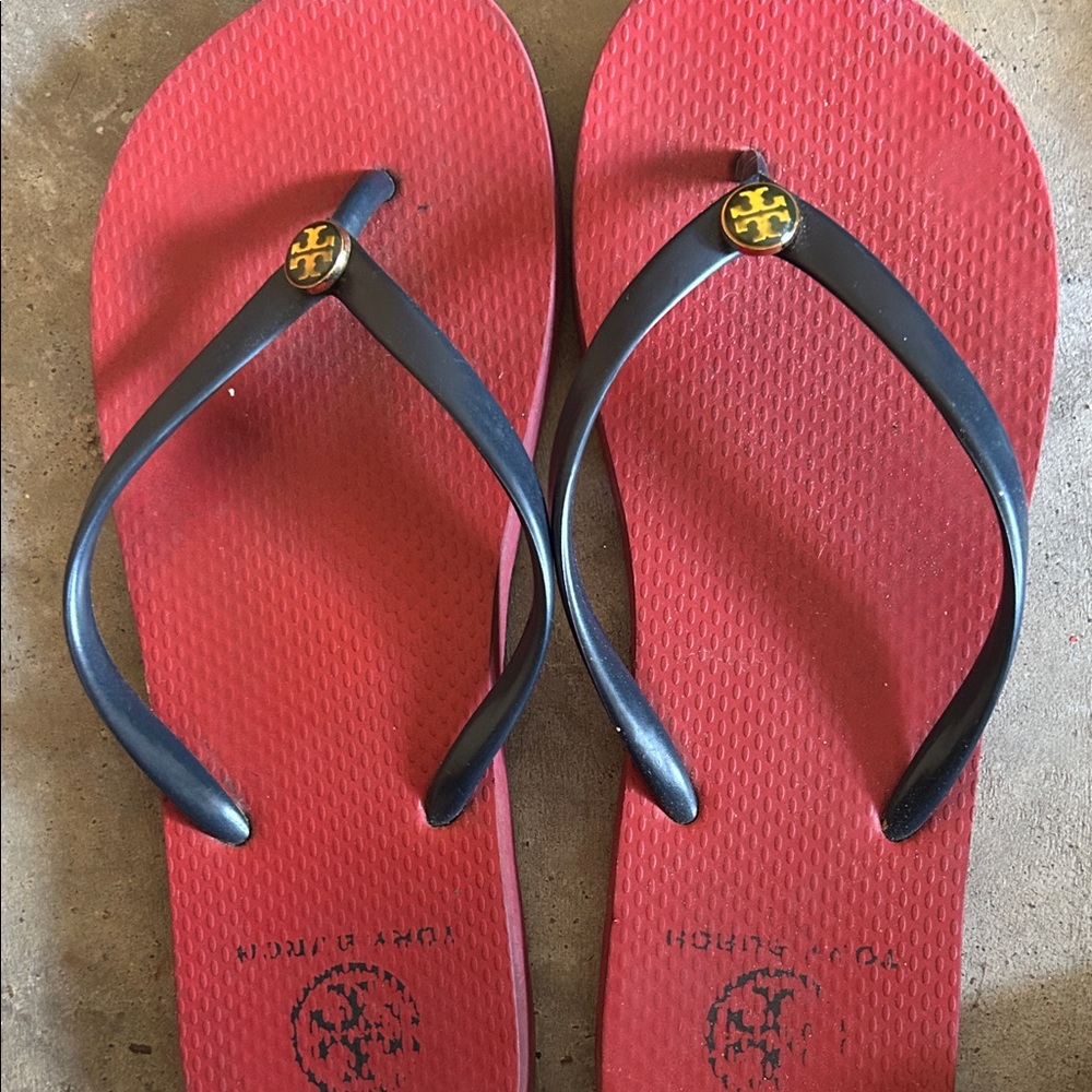 Tory Burch Red and Black Sandals